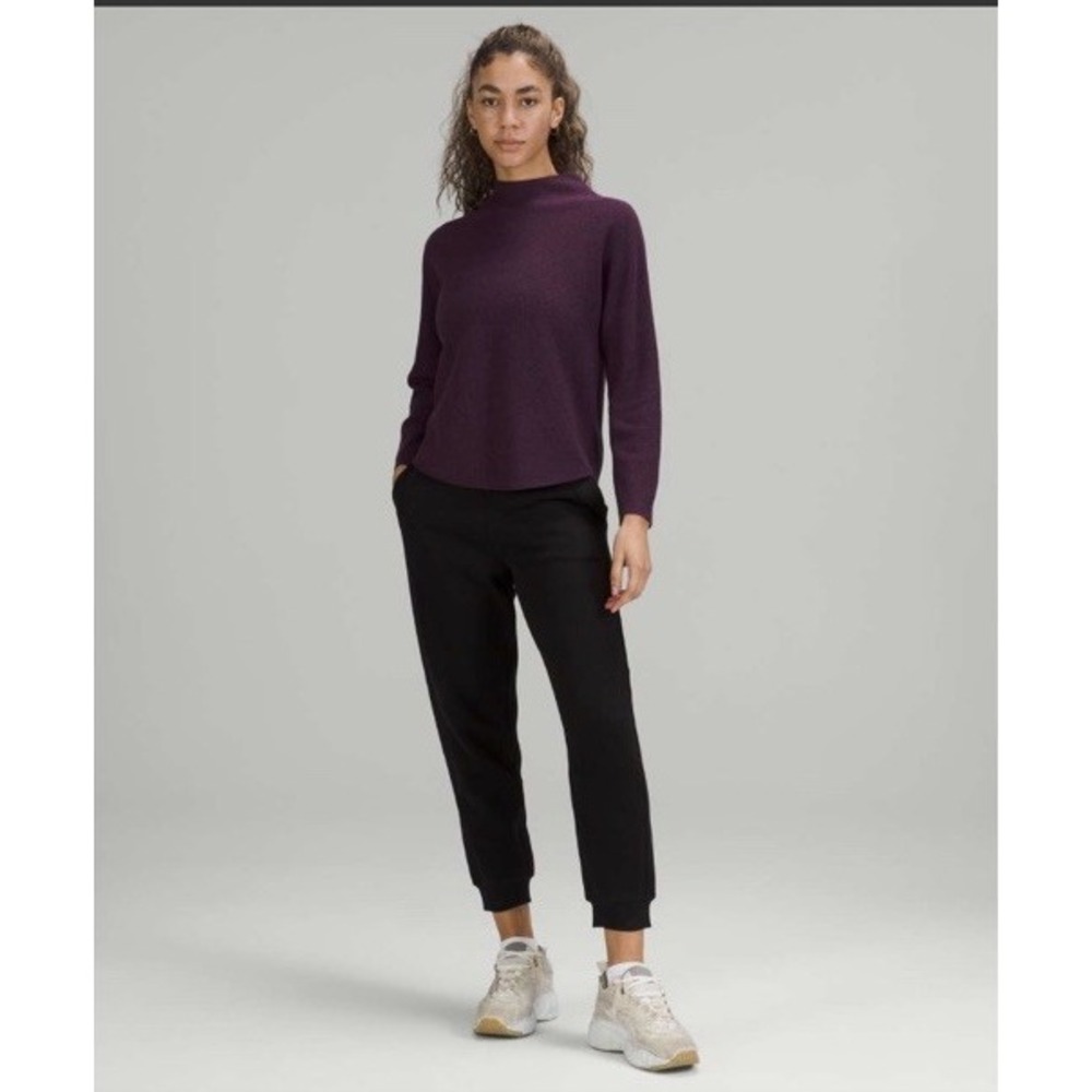 Lululemon Boxy Cotton-Blend Sweater Heathered *Vintage Plum Women's Sz XL/XXL